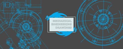 Abstract background concept mechanical engineering drawing. Engineering wallpaper vector