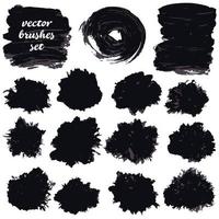 Collection of paint, ink brush strokes, brushes, blots vector