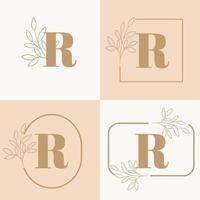 logotipo de la boda, botánico rústico de moda verde ilustración vectorial diseño de logotipo floral para invitación de boda, rsvp, tarjetas de agradecimiento, guardar la tarjeta de fecha vector