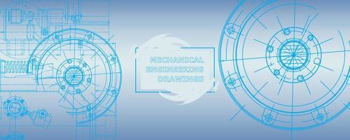 Abstract background concept mechanical engineering drawing. Engineering wallpaper vector