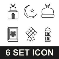 ramadan and eid icons with line art style. design for the template. vector