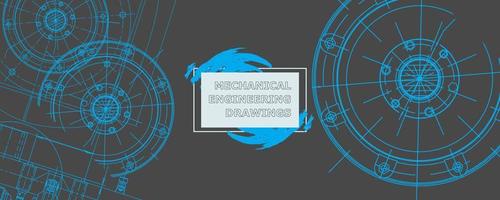 Abstract background concept mechanical engineering drawing. Engineering wallpaper vector