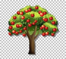 Apple tree on grid background vector