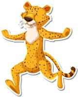 Cheetah dancing cartoon character on white background vector