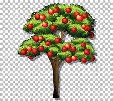 Apple tree on grid background vector