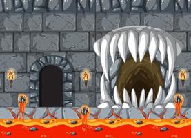 Lava Cave Platformer Game template vector