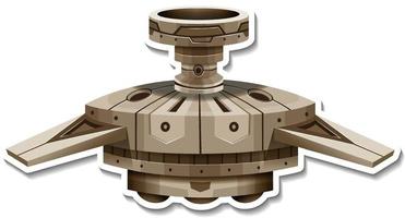 una plantilla de pegatina con ovni o satélite aislado vector