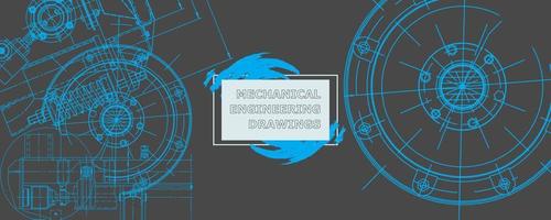 Abstract background concept mechanical engineering drawing. Engineering wallpaper vector