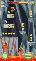 Collecting Coins Game In Lava Cave Scene Template vector