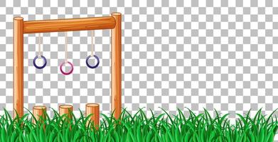 Hanging swing playground on grid background vector