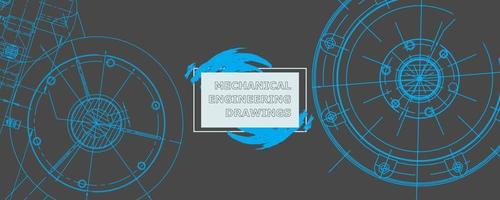 Abstract background concept mechanical engineering drawing. Engineering wallpaper vector