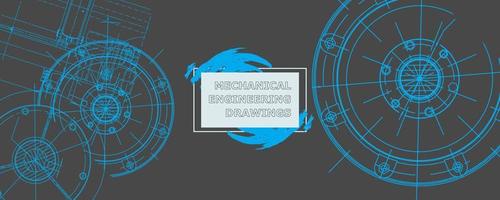 Abstract background concept mechanical engineering drawing. Engineering wallpaper vector