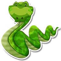 personaje de dibujos animados de serpiente sobre fondo blanco vector