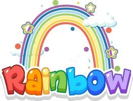 Rianbow word logo on white background vector