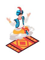 Magic Carpet Isometric Composition vector