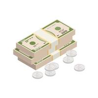 Money Cash Isometric Composition vector