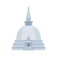 Buddhist Temple Building Composition vector