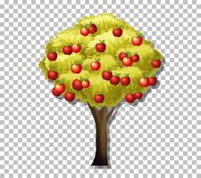 Apple tree on grid background vector