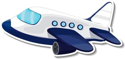 Airplane cartoon sticker on white background vector