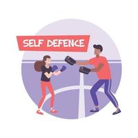 Self Defense Lesson Composition vector