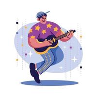 Playing Music Hobby Composition vector