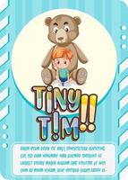 Tarjeta de juego de personajes con la palabra Tiny Tim. vector