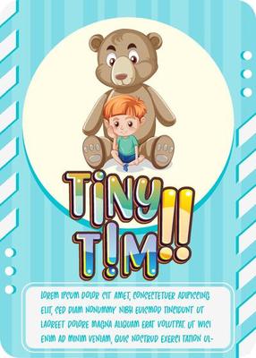 Character game card with word Tiny Tim