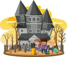 Haunted house at daytime scene vector