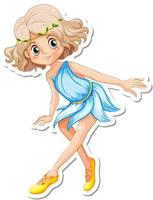 Little angel cartoon character sticker vector