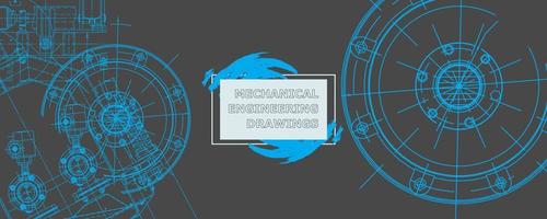 Abstract background concept mechanical engineering drawing. Engineering wallpaper vector