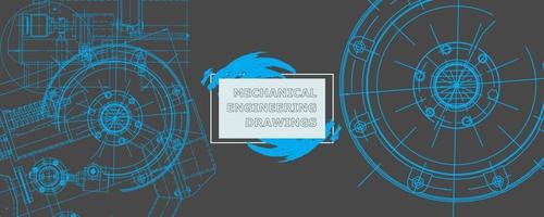 Abstract background concept mechanical engineering drawing. Engineering wallpaper vector