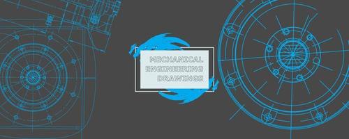 Abstract background concept mechanical engineering drawing. Engineering wallpaper vector