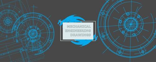 Abstract background concept mechanical engineering drawing. Engineering wallpaper vector