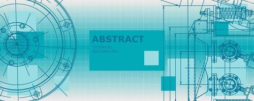 Abstract background concept mechanical engineering drawing. Engineering wallpaper vector