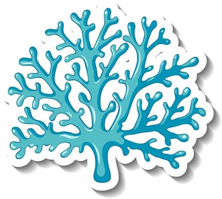 A sticker template with Coral sea element isolated