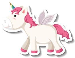 Cute pegasus standing pose on white background vector