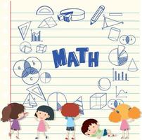 Doodle math formula with Mathematics font vector