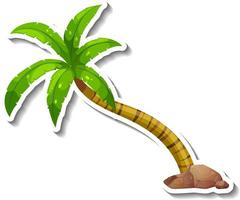 Palm tree sticker isolated on white background vector