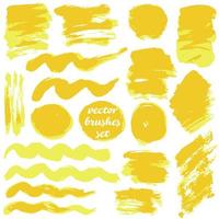 Collection of paint, ink brush strokes, brushes, blots vector