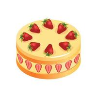 Birthday Strawberry Pie Composition vector