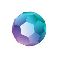 Neon Polygonal Ball Composition vector