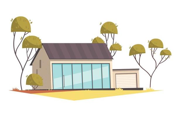 Modern Glossy House Composition