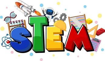 Colourful STEM education text icon vector