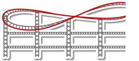 Sticker template with roller coaster at amusement park isolated vector