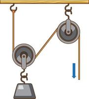 Science experiment on force and motion with pulley vector