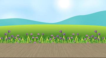 Beautiful outdoor nature scene background view from porch vector