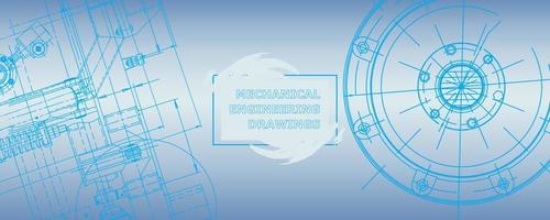 Abstract background concept mechanical engineering drawing. Engineering wallpaper vector