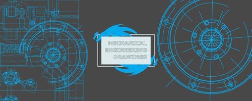 Abstract background concept mechanical engineering drawing. Engineering wallpaper vector