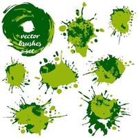 Collection of paint, ink brush strokes, brushes, blots vector