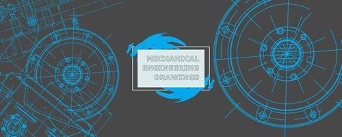 Abstract background concept mechanical engineering drawing. Engineering wallpaper vector